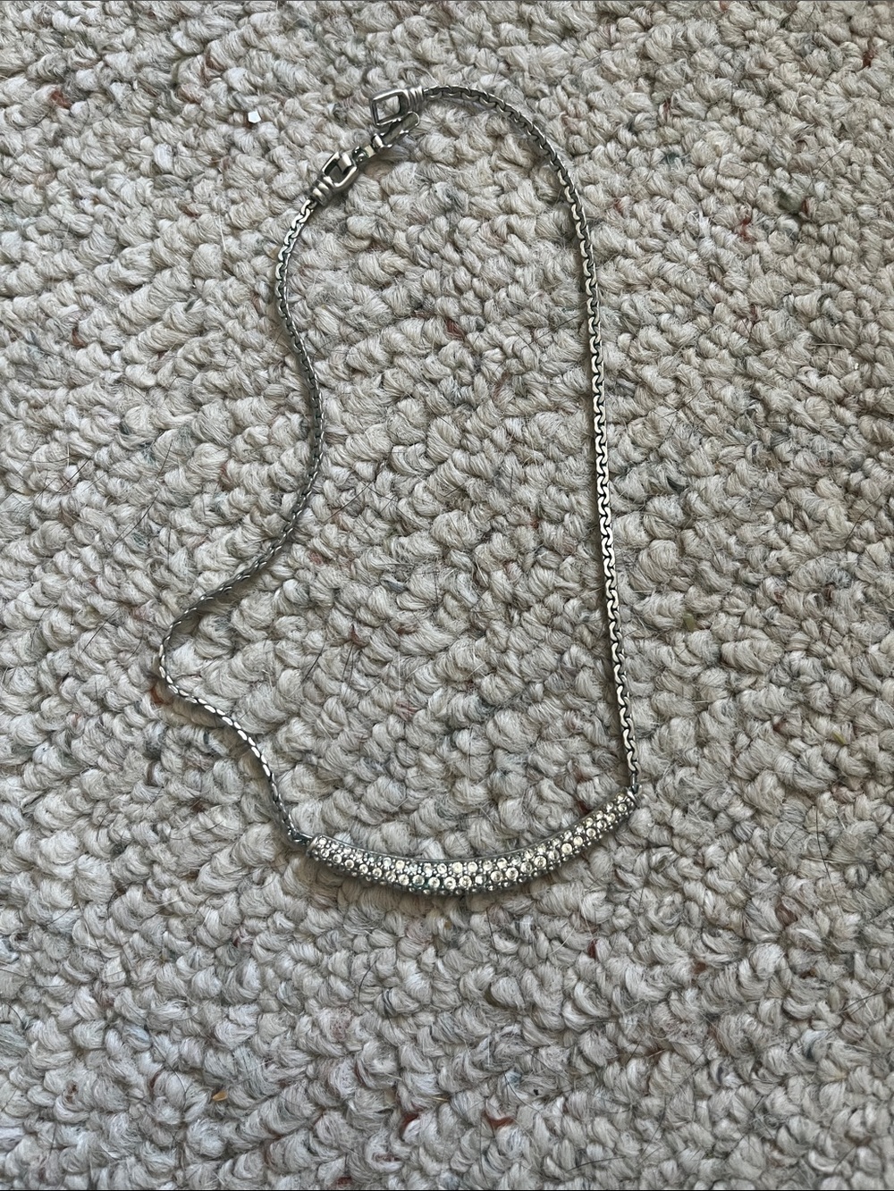 Swarovski Silver Crystal Pavé Bar Necklace